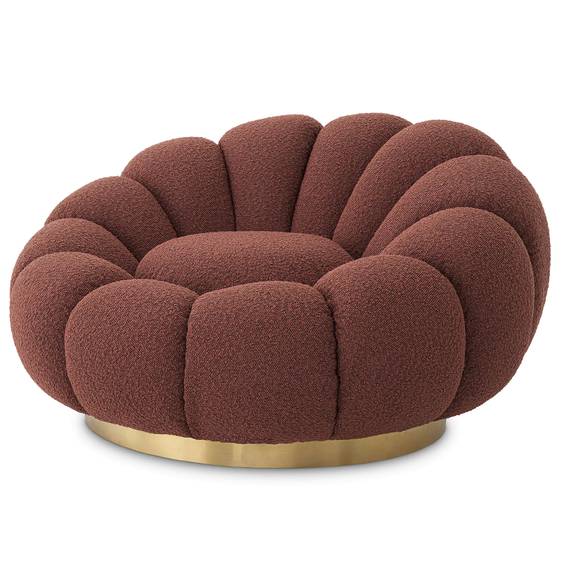 Кресло Eichholtz Swivel Chair Mello Boucle Rouge Бургундский красный Латунь Кресло Eichholtz Swivel Chair Mello Boucle Rouge Бургундский красный Латунь в Барнауле | Loft Concept