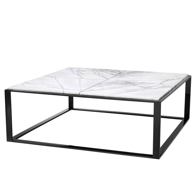Кофейный стол Eichholtz Coffee Table San Ramon Черный Белый Мрамор Bianco Кофейный стол Eichholtz Coffee Table San Ramon Черный Белый Мрамор Bianco в Барнауле | Loft Concept