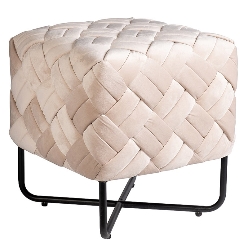 Пуф Cadice Pouf Бежевый Черный Пуф Cadice Pouf Бежевый Черный в Барнауле | Loft Concept