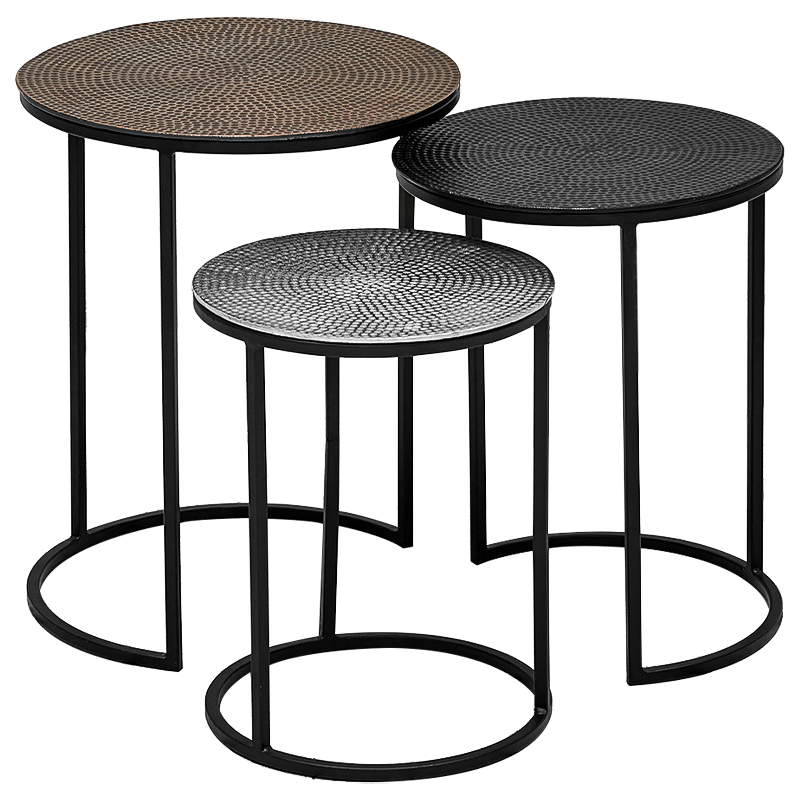 Набор приставных столиков Patrice side table Темная бронза винтаж Черный в Барнауле | Loft Concept 