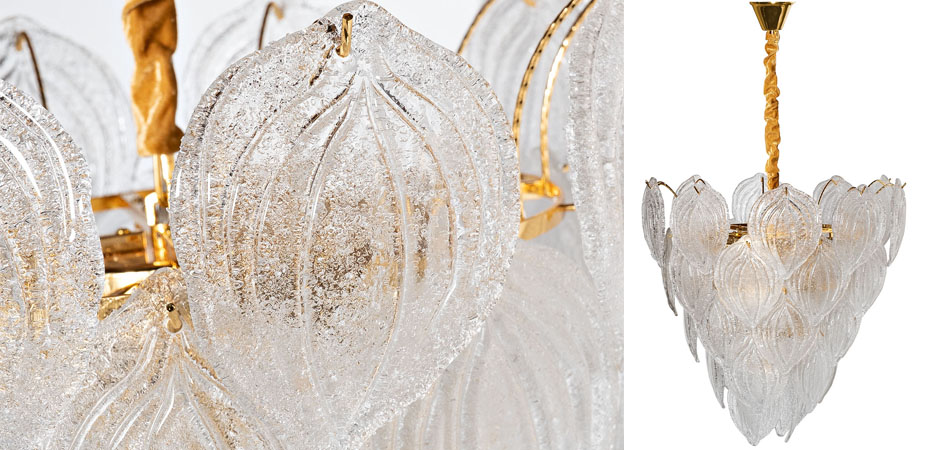 Люстра Textured Glass Chandelier Petal 10 Люстра Textured Glass Chandelier Petal 10 - Loft-Concept в Барнауле