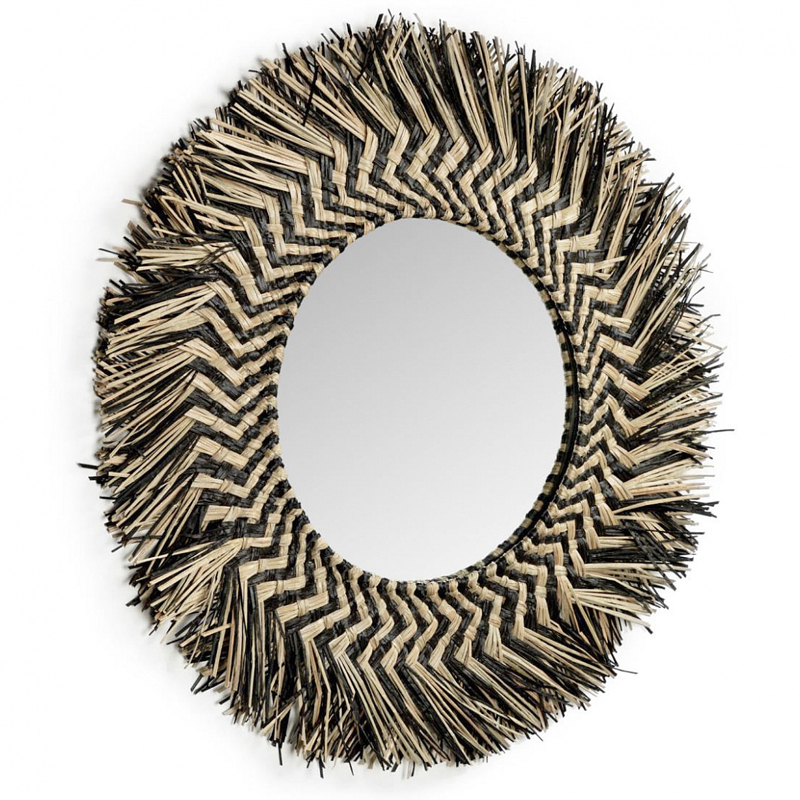 Зеркало сплетенное вручную Handmade Mirror Dark Safari Черный Древесина Зеркало сплетенное вручную Handmade Mirror Dark Safari Черный Древесина в Барнауле | Loft Concept