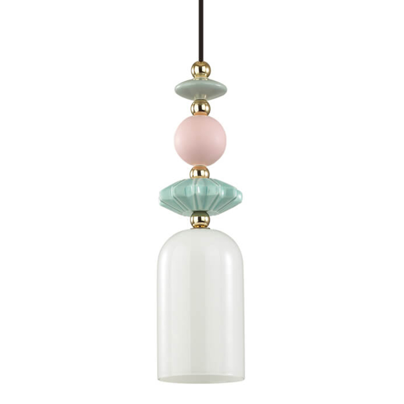 Подвесной светильник Iris hanging lamp candy Белое матовое стекло Розовый пастельный Зеленый Подвесной светильник Iris hanging lamp candy Белое матовое стекло Розовый пастельный Зеленый в Барнауле | Loft Concept
