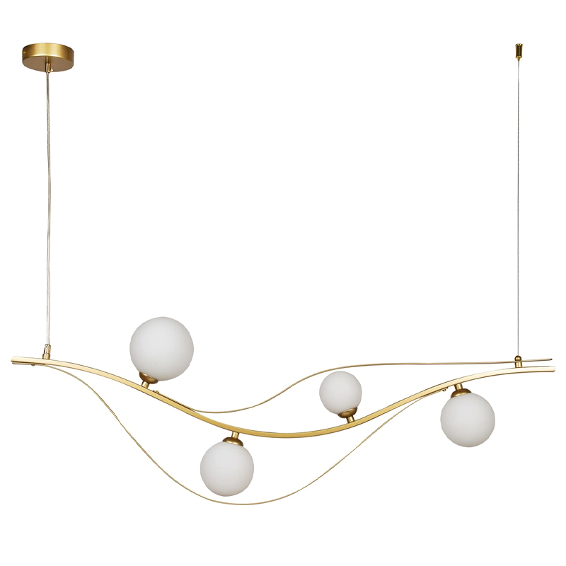 Люстра изогнутой формы Golden Pearl Белый Золотой Люстра изогнутой формы Golden Pearl Белый Золотой в Барнауле | Loft Concept