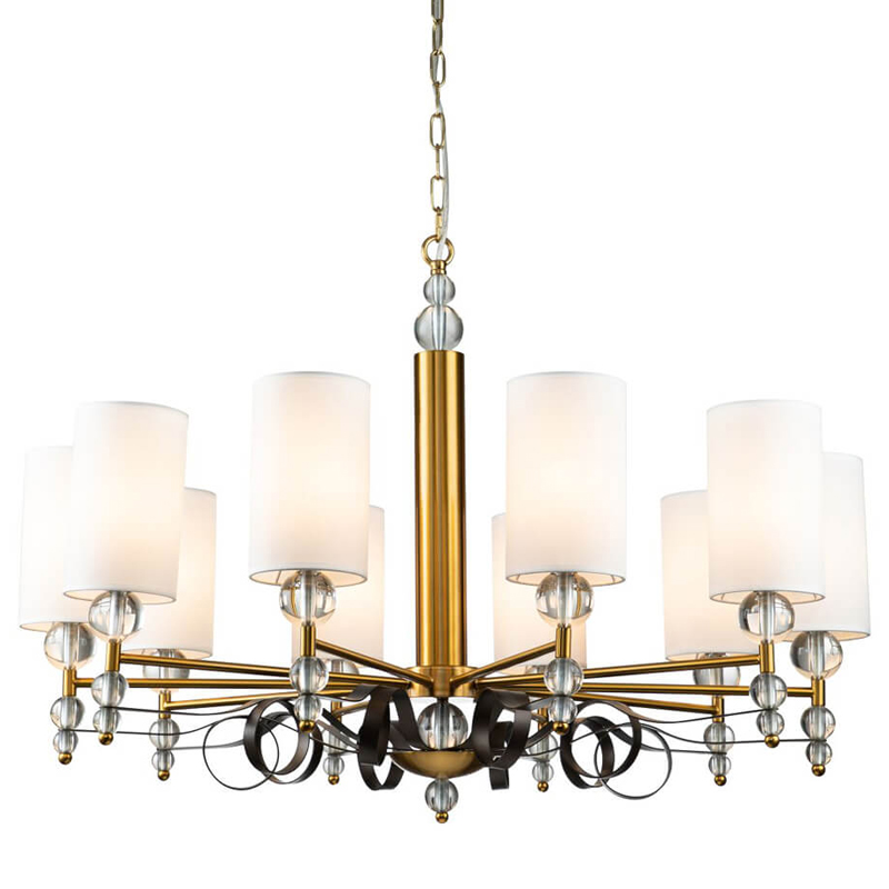 Люстра Annelies Chandelier 10 Золотой Черный Белый Люстра Annelies Chandelier 10 Золотой Черный Белый в Барнауле | Loft Concept