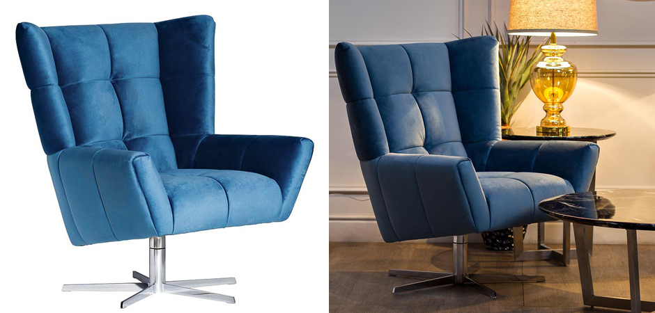 Кресло вращающееся Lord Armchair blue Кресло вращающееся Lord Armchair blue - Loft-Concept в Барнауле