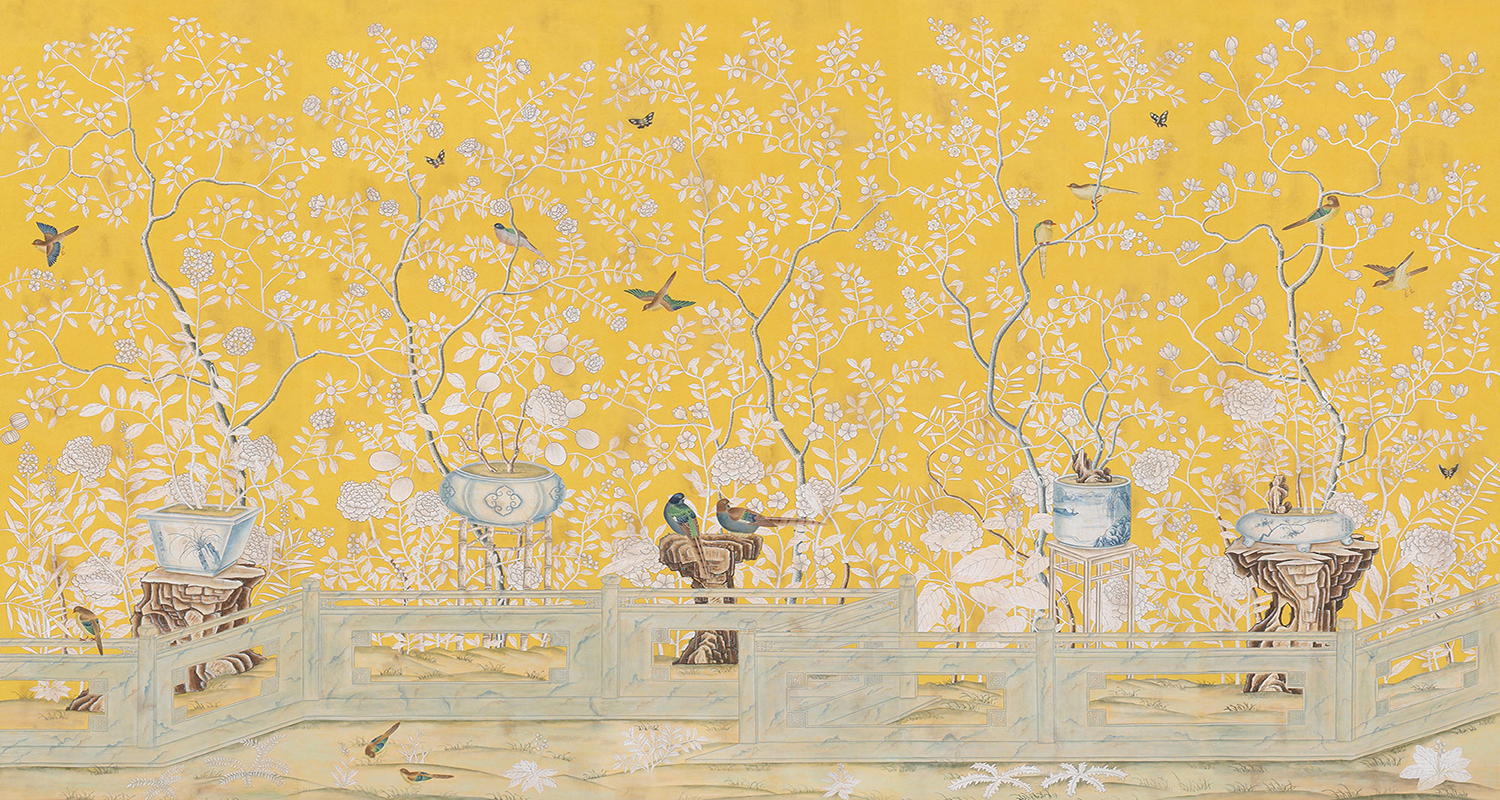 Обои ручная роспись Temple Newsam Tang Yellow - фото