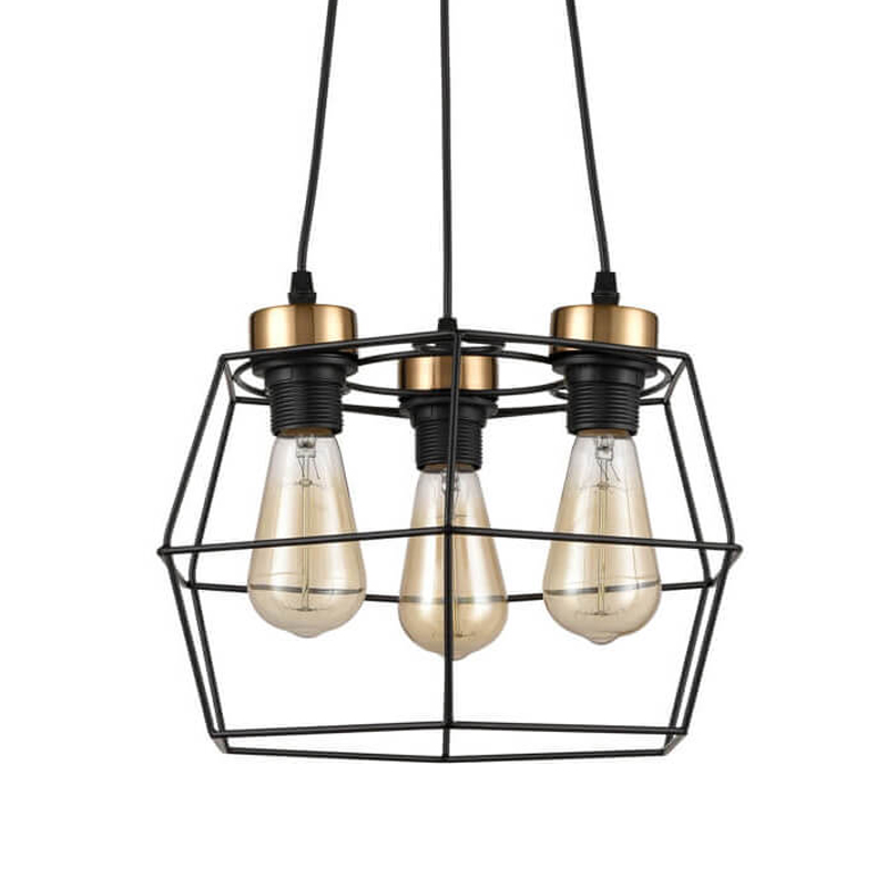 Люстра Loft Wire Cage Black lamp 3 Черный в Барнауле | Loft Concept 