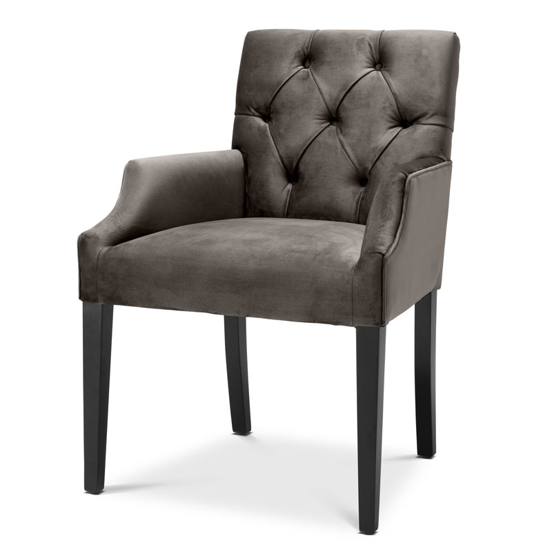 Стул Eichholtz DINING CHAIR ATENA WITH ARM dark Серый Черный Стул Eichholtz DINING CHAIR ATENA WITH ARM dark Серый Черный в Барнауле | Loft Concept