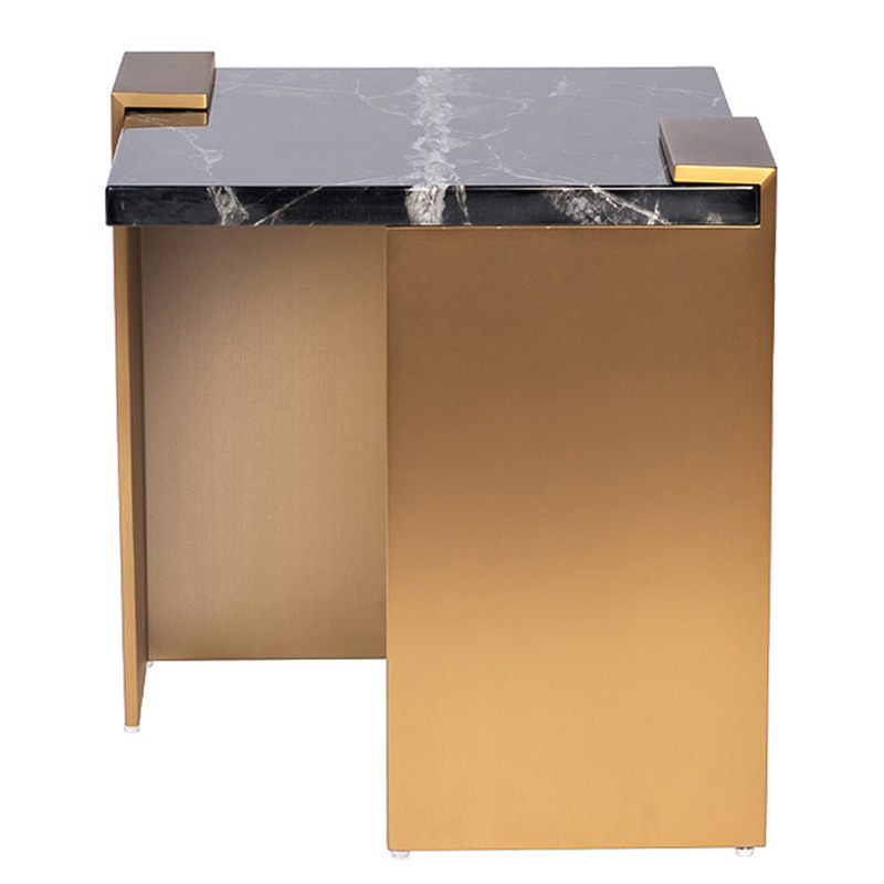 Приставной стол tormund Side Table матовое золото Черный Мрамор Nero Приставной стол tormund Side Table матовое золото Черный Мрамор Nero в Барнауле | Loft Concept