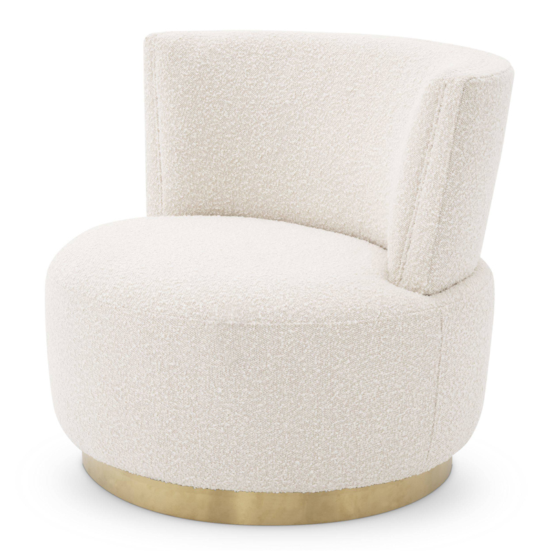 Кресло Eichholtz Swivel Chair Alonso Кремовый Латунь в Барнауле | Loft Concept 