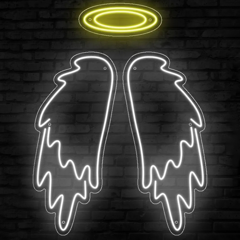 Неоновая настенная лампа White Wings Neon Wall Lamp Прозрачный Белый Желтый Неоновая настенная лампа White Wings Neon Wall Lamp Прозрачный Белый Желтый в Барнауле | Loft Concept