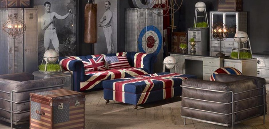 William Sofa Union Jack Velvet Andrew Martin William Sofa Union Jack Velvet Andrew Martin - Loft-Concept в Барнауле