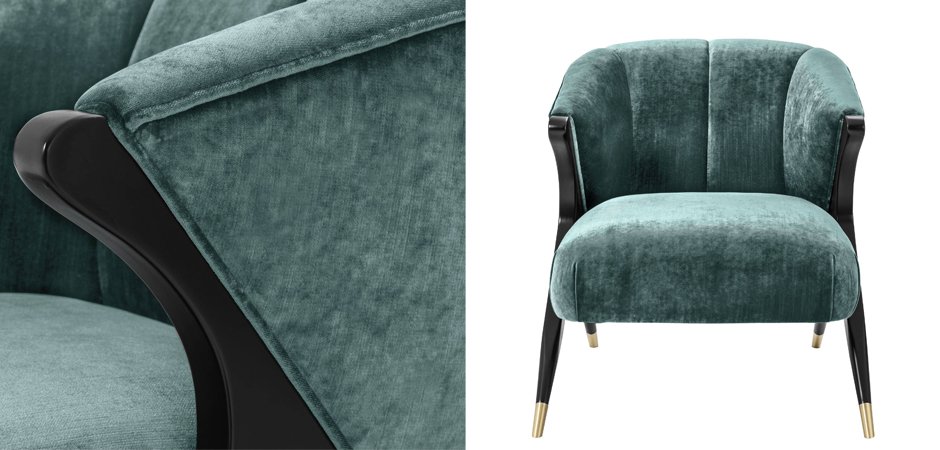 Кресло Eichholtz Chair Pavone Aegean Green Кресло Eichholtz Chair Pavone Aegean Green - Loft-Concept в Барнауле