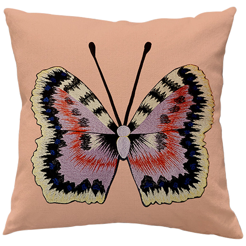 Декоративная подушка Стиль Gucci Butterfly Розовый пастельный Желтый Сиреневый Черный Декоративная подушка Стиль Gucci Butterfly Розовый пастельный Желтый Сиреневый Черный в Барнауле | Loft Concept