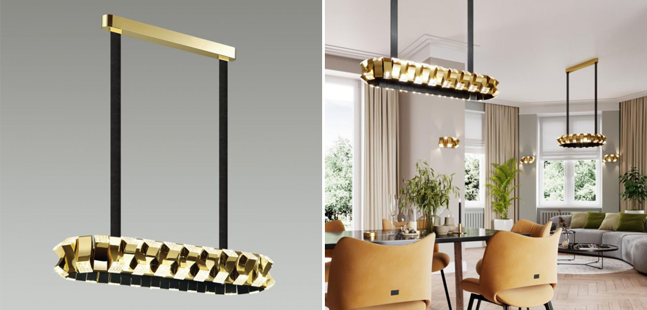 Люстра Rotus Gold Овальная Люстра Rotus Gold Овальная - Loft-Concept в Барнауле