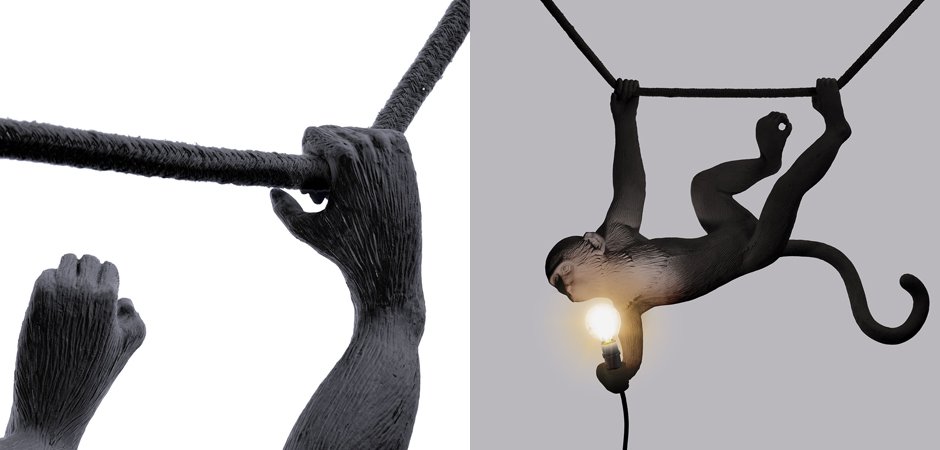 Подвесной светильник Seletti The Monkey Lamp Swing Black Подвесной светильник Seletti The Monkey Lamp Swing Black - Loft-Concept в Барнауле