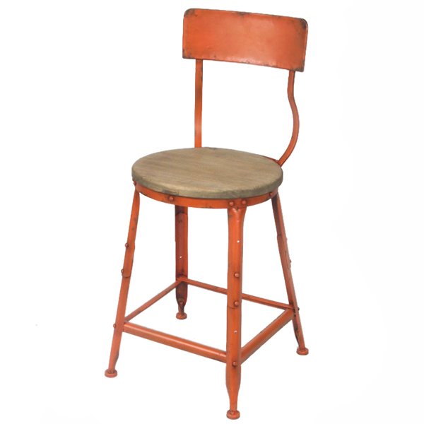 Барный стул Industrial Barstool Vintage Orange Оранжевый Коричневый Барный стул Industrial Barstool Vintage Orange Оранжевый Коричневый в Барнауле | Loft Concept