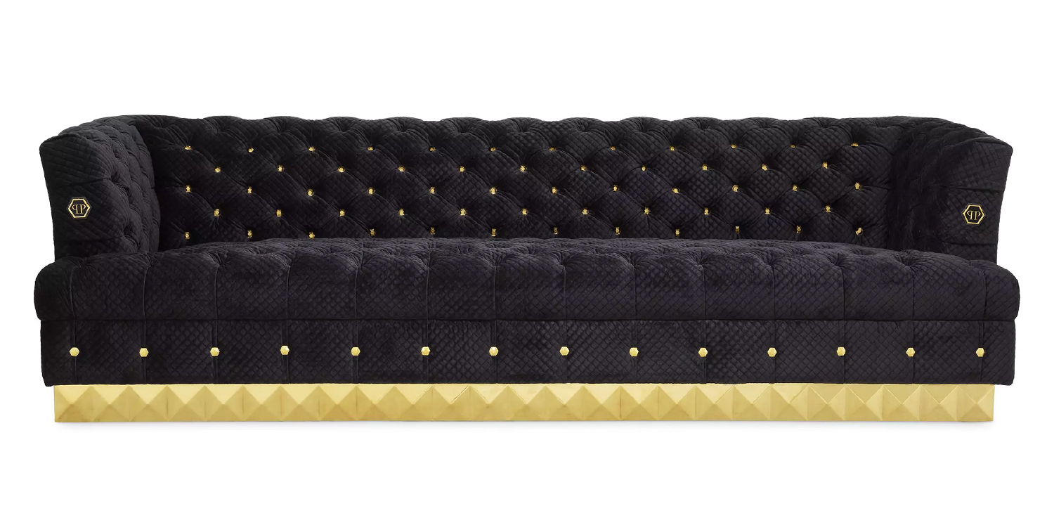 Диван Philipp Plein Sofa Rockstud S Чёрный - фото
