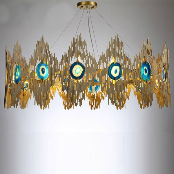 Люстра Calypso Chandelier 16 Золотой Графит Морская синь Люстра Calypso Chandelier 16 Золотой Графит Морская синь в Барнауле | Loft Concept