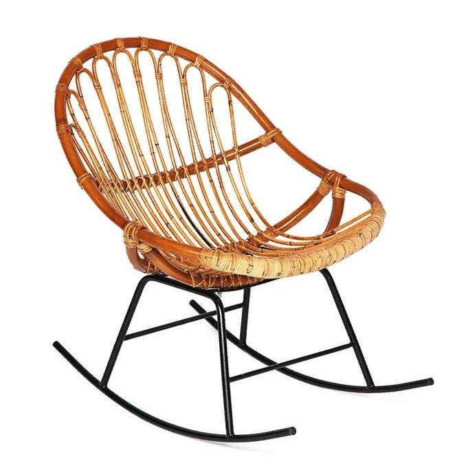 Стул качалка Bamboo brown Коричневый Черный Стул качалка Bamboo brown Коричневый Черный в Барнауле | Loft Concept