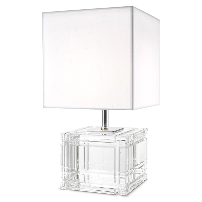 Настольная лампа Eichholtz Table Lamp Academia Прозрачный Белый Никель Настольная лампа Eichholtz Table Lamp Academia Прозрачный Белый Никель в Барнауле | Loft Concept