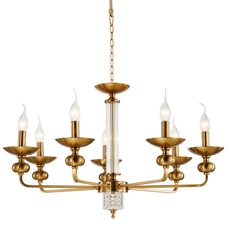 Люстра бронзового цвета со стеклянным декором Candelabrum D75 см Бронза Прозрачный Люстра бронзового цвета со стеклянным декором Candelabrum D75 см Бронза Прозрачный в Барнауле | Loft Concept