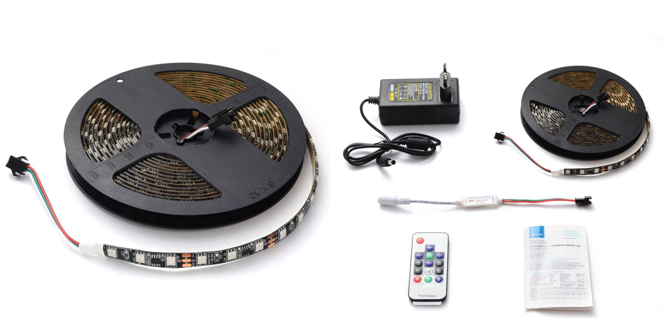Комплект светодиодной влагозащищенной ленты 14,4W/m 60Led/m 5050SMD разноцветный 5M Комплект светодиодной влагозащищенной ленты 14,4W/m 60Led/m 5050SMD разноцветный 5M - Loft-Concept в Барнауле