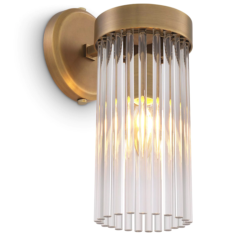 Бра Eichholtz Wall Lamp Carnero Латунь Прозрачное Стекло в Барнауле | Loft Concept 