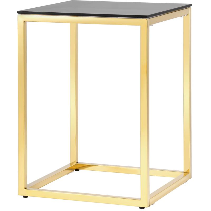 Стол приставной Cassiani Collection Gold Золотой Стекло Смок Стол приставной Cassiani Collection Gold Золотой Стекло Смок в Барнауле | Loft Concept