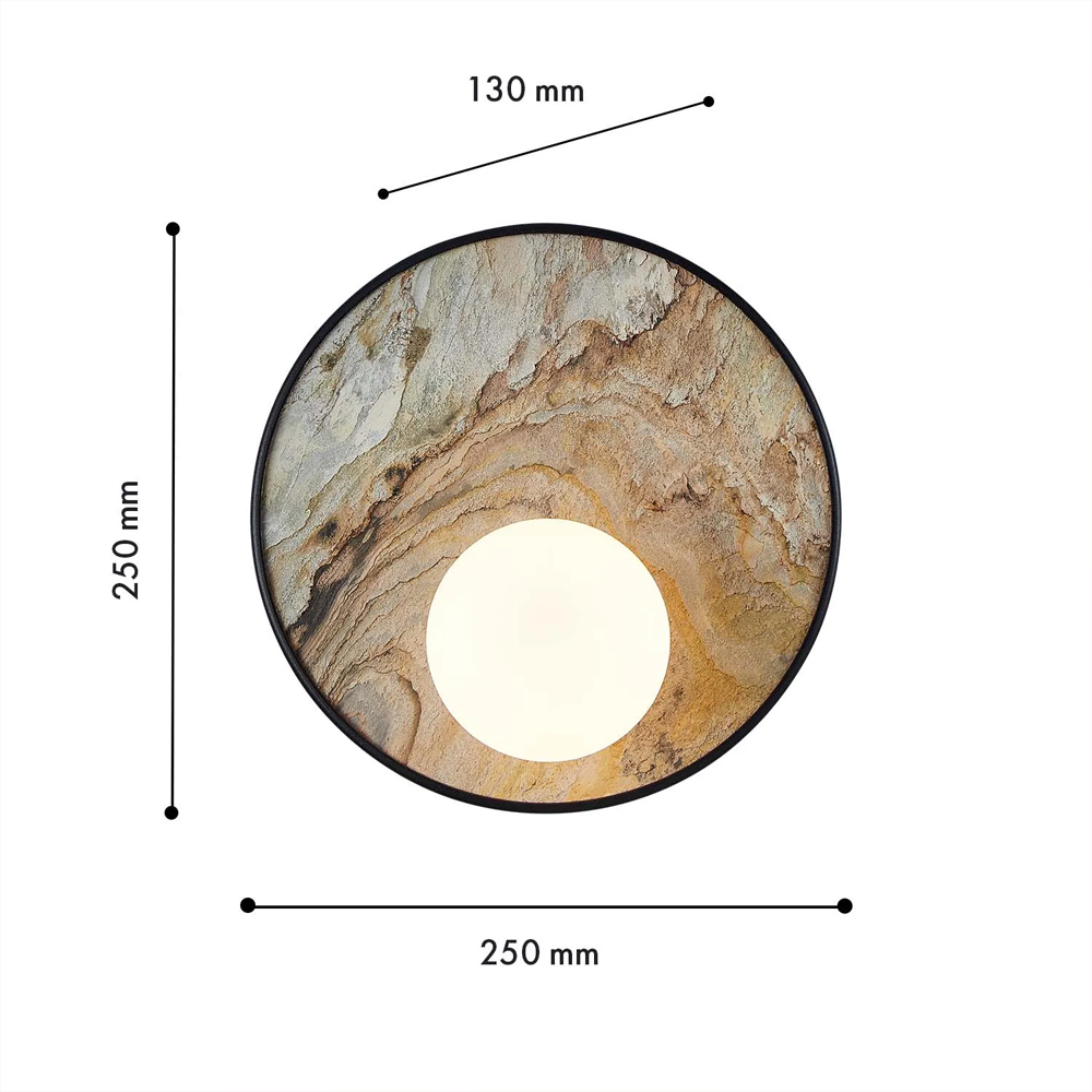 Бра круглое с каменным диском в металлической раме Sandstone Painting в Барнауле