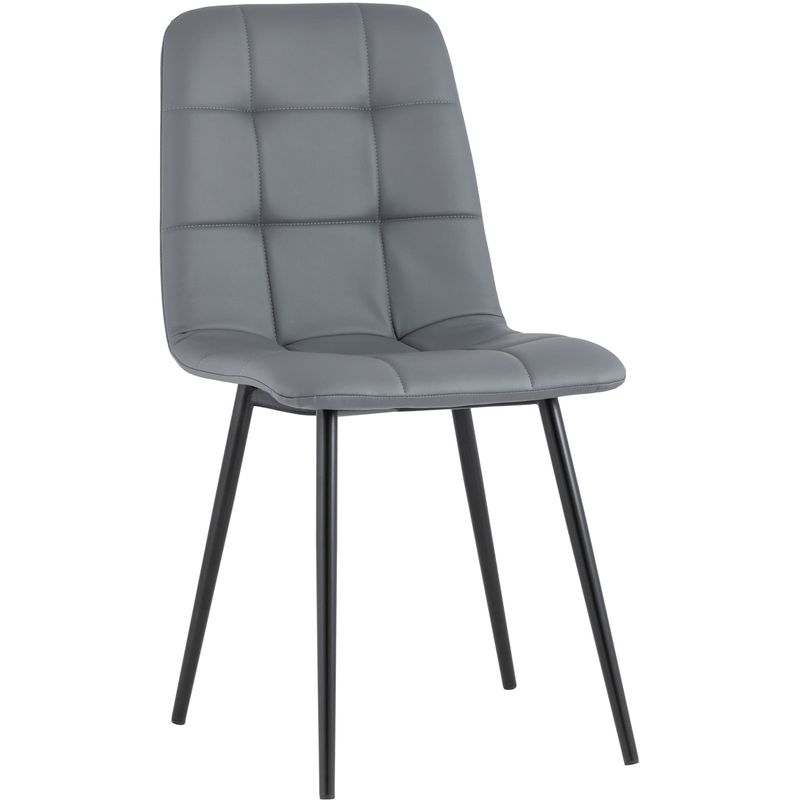 Стул NANCY S Chair Серая Экокожа Серый Черный Стул NANCY S Chair Серая Экокожа Серый Черный в Барнауле | Loft Concept