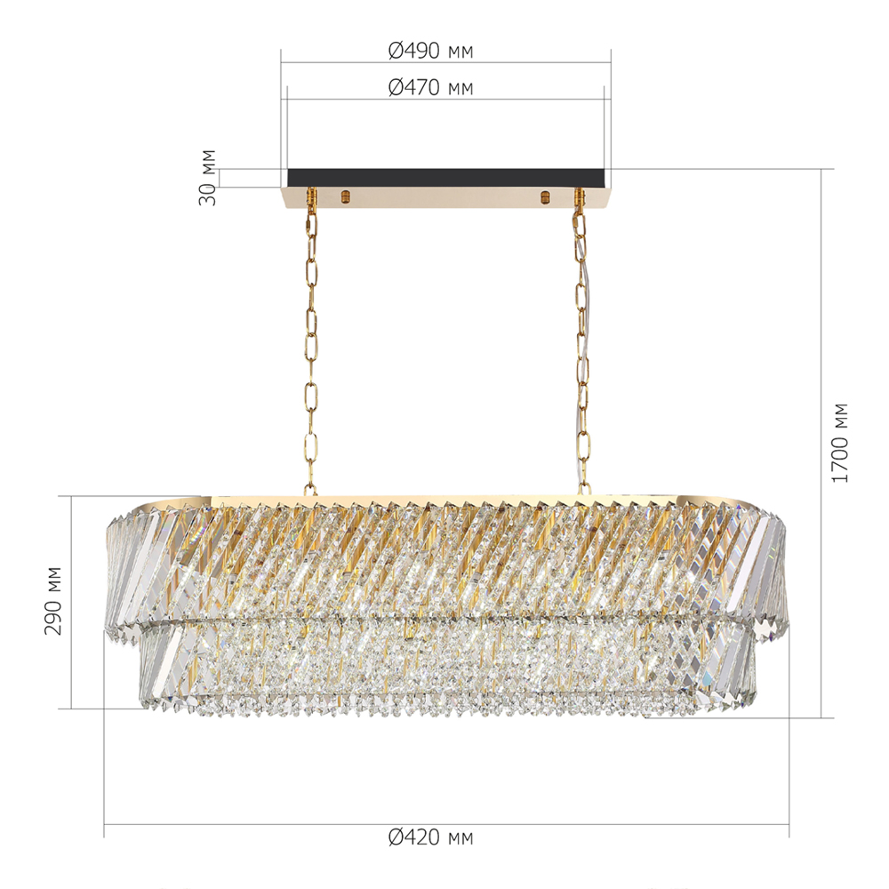 Люстра овальная в классическом обрамлении Light Connoisseurs Beauty в Барнауле