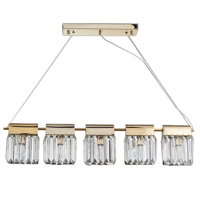Люстра Crystal Pendants 5 Золотой Прозрачное Стекло Люстра Crystal Pendants 5 Золотой Прозрачное Стекло в Барнауле | Loft Concept