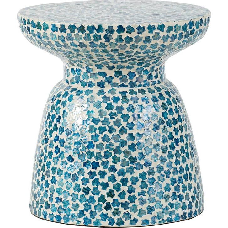 Столик дизайнерский Oyster fountain Синий Белый Столик дизайнерский Oyster fountain Синий Белый в Барнауле | Loft Concept