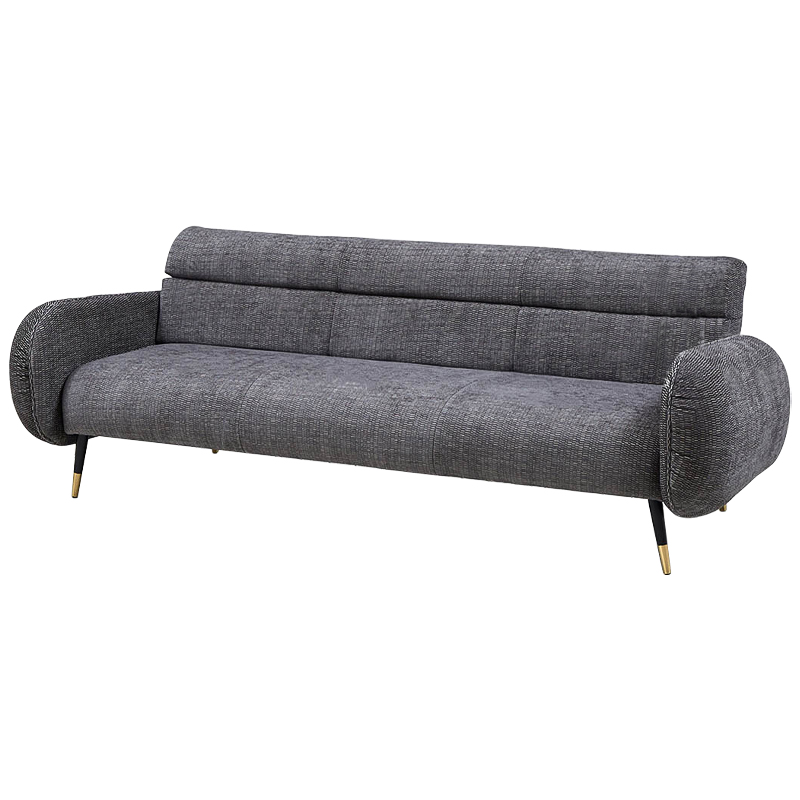 Диван Hebert Sofa Grey L Серый Серый Черный Латунь Диван Hebert Sofa Grey L Серый Серый Черный Латунь в Барнауле | Loft Concept