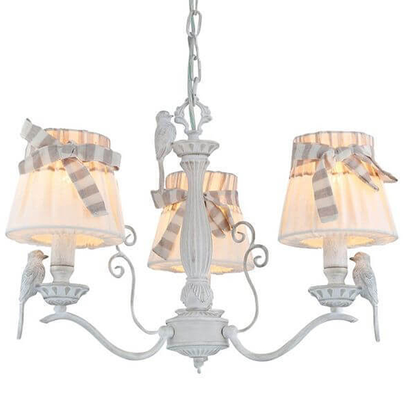 Люстра Refined Provence Chandelier trio Белый Бежевый Люстра Refined Provence Chandelier trio Белый Бежевый в Барнауле | Loft Concept