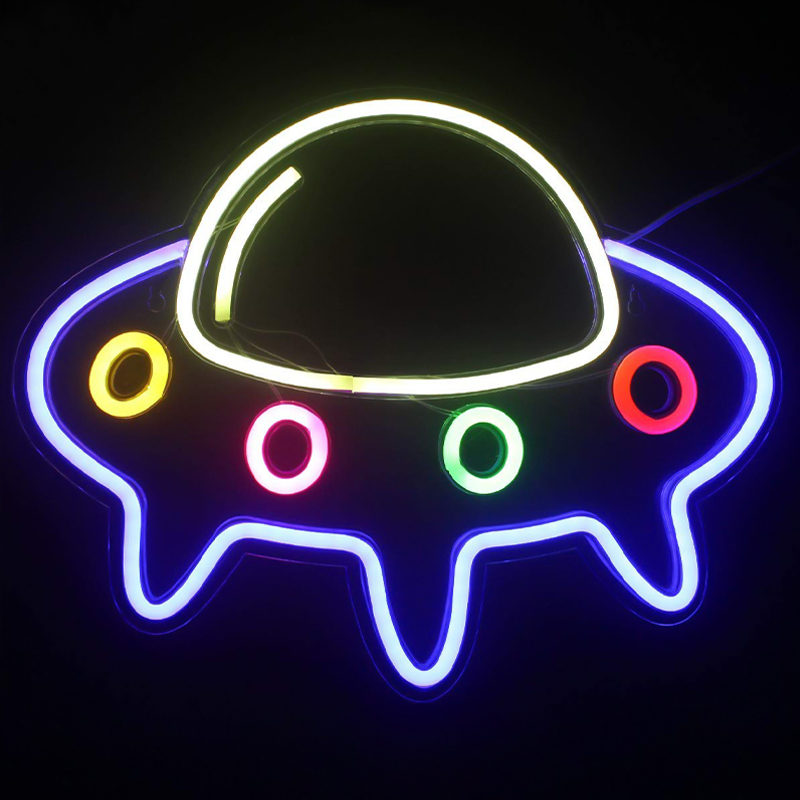 Неоновая настенная лампа Small Spaceship Neon Wall Lamp Мульти Неоновая настенная лампа Small Spaceship Neon Wall Lamp Мульти в Барнауле | Loft Concept