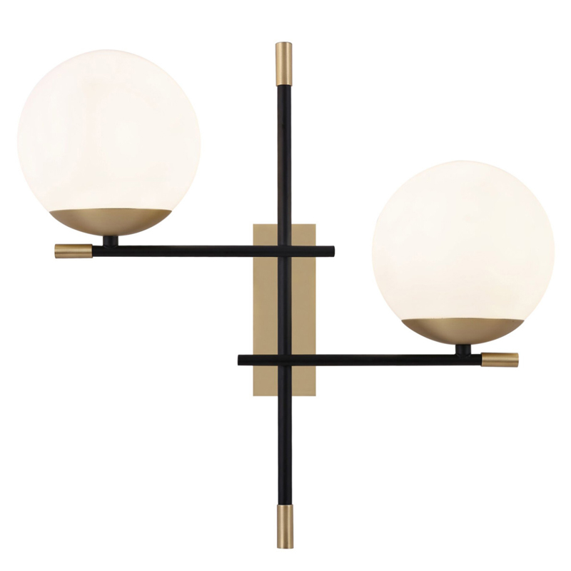 Бра Spike Two Balls Wall Lamp матовое золото Прозрачный белый Бра Spike Two Balls Wall Lamp матовое золото Прозрачный белый в Барнауле | Loft Concept