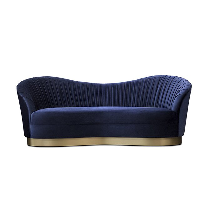 Диван KELLY SOFA Snake Embroidery Синий в Барнауле | Loft Concept 