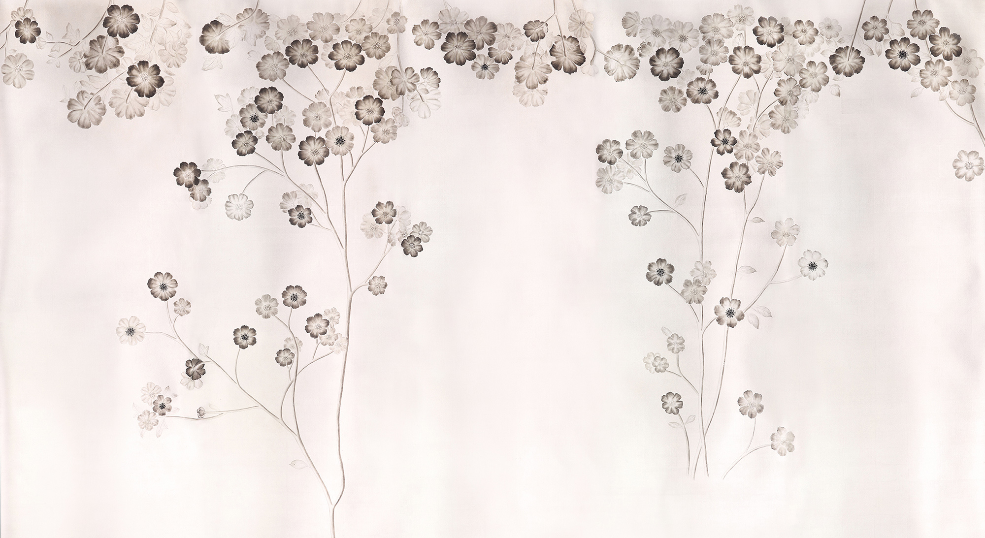 Обои ручная роспись Anemones in Light Special Colourway SC-236 on Tarnished Silver gilded silk Обои ручная роспись Anemones in Light Special Colourway SC-236 on Tarnished Silver gilded silk - постер Loft-Concept в Барнауле