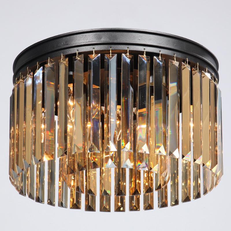 Потолочный светильник ODEON Amber GLASS Prism Round 2-TIER 40 см Черный Потолочный светильник ODEON Amber GLASS Prism Round 2-TIER 40 см Черный в Барнауле | Loft Concept