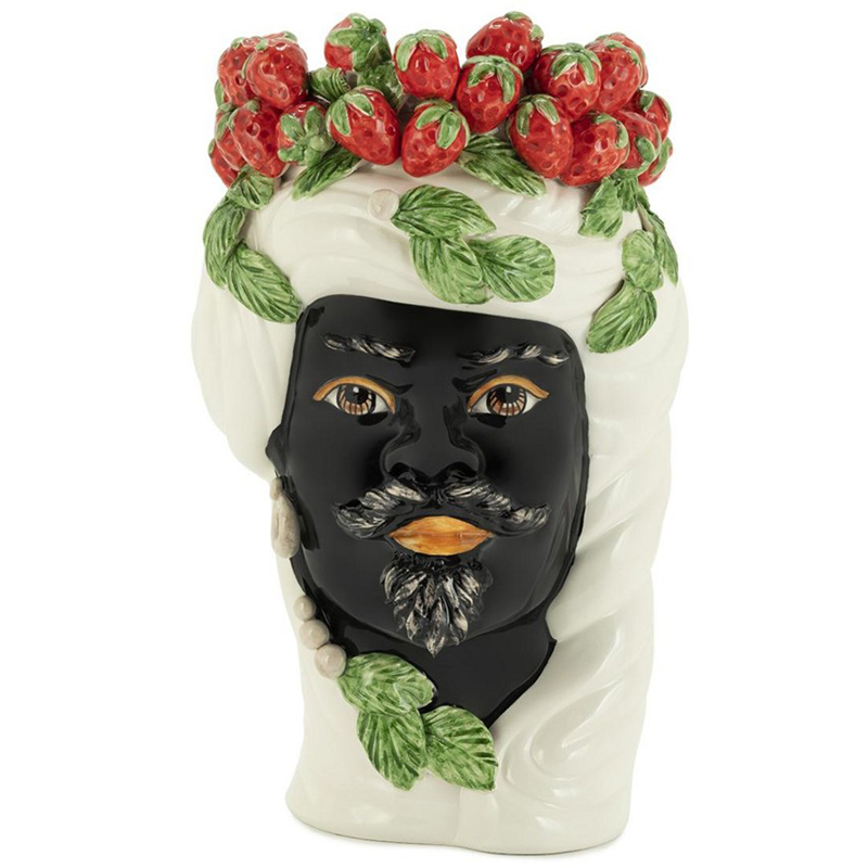 Ваза Vase Strawberries Head Man White Мульти Белый Красный Зеленый Черный Ваза Vase Strawberries Head Man White Мульти Белый Красный Зеленый Черный в Барнауле | Loft Concept