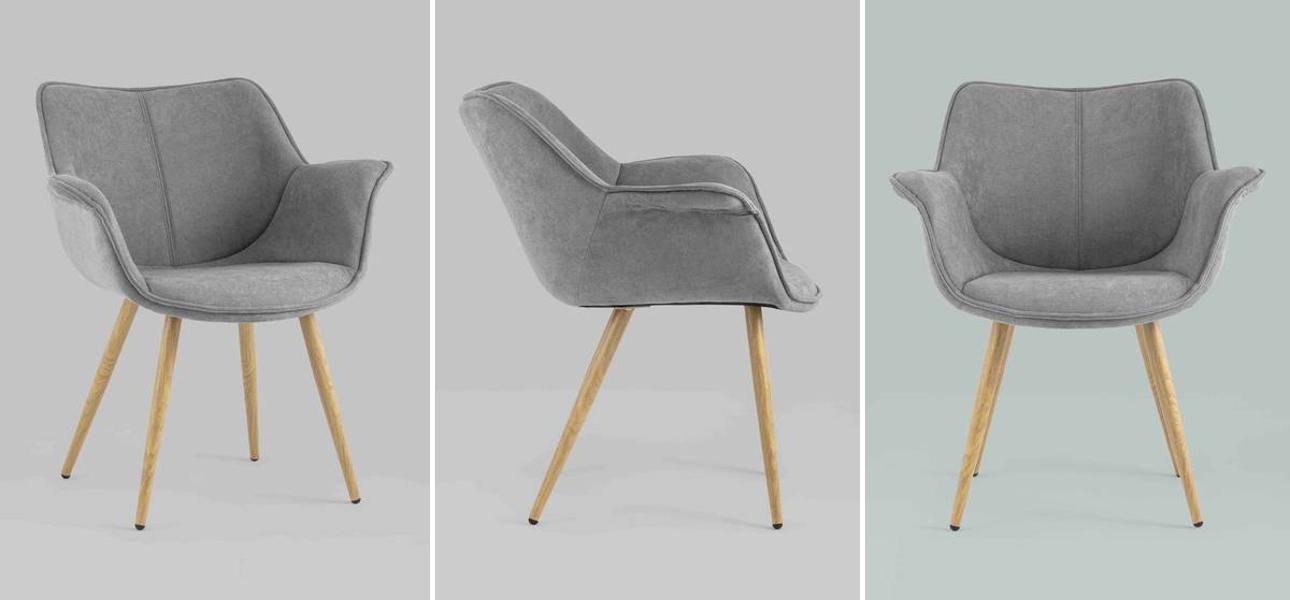 Стул Mason Chair Серый Ножки светлое дерево - фото