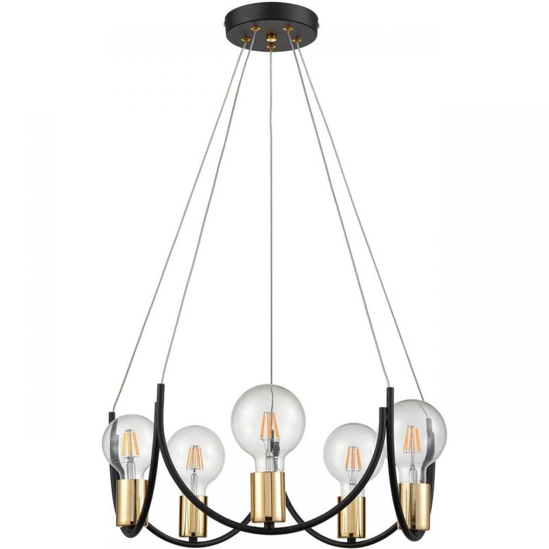 Люстра Supro Chandelier Черный Глянцевое золото Люстра Supro Chandelier Черный Глянцевое золото в Барнауле | Loft Concept