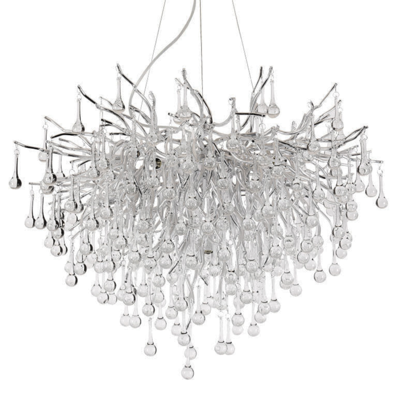Люстра Droplet Chandelier Silver 80 Серебряный Прозрачное Стекло Люстра Droplet Chandelier Silver 80 Серебряный Прозрачное Стекло в Барнауле | Loft Concept