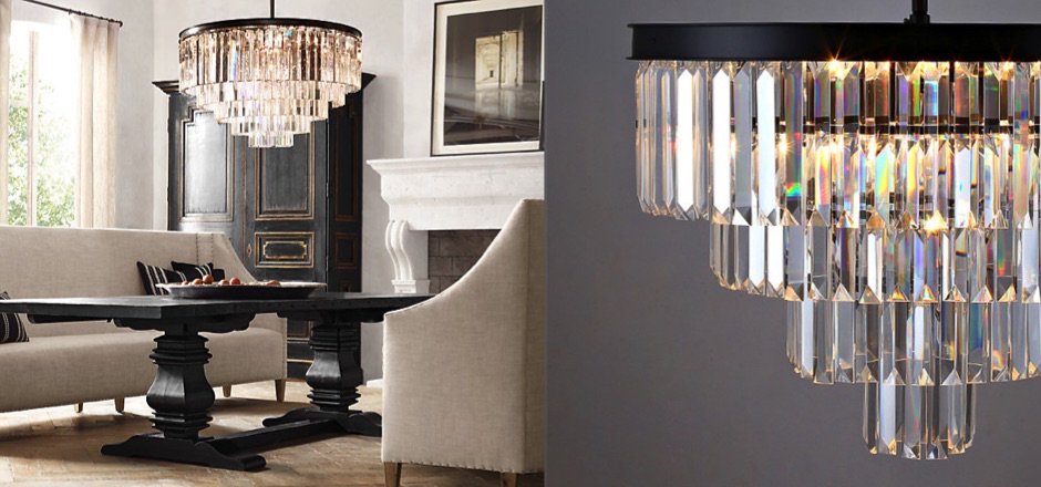 Люстра RH 1920s Odeon Clear Glass Fringe Chandelier - 80, 110 Люстра RH 1920s Odeon Clear Glass Fringe Chandelier - 80, 110 - Loft-Concept в Барнауле