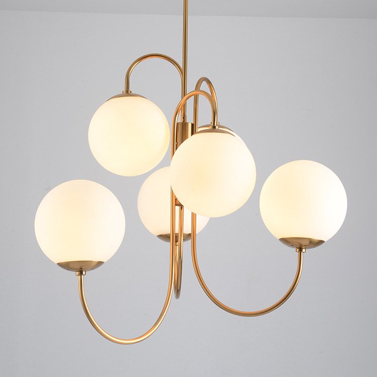 Люстра Gooseneck Pelle Chandelier Белый Золотой Люстра Gooseneck Pelle Chandelier Белый Золотой в Барнауле | Loft Concept