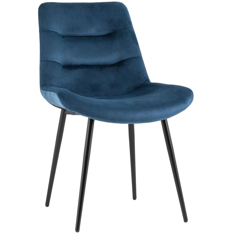 Стул Austin Chair Синий Велюр Синий Черный Стул Austin Chair Синий Велюр Синий Черный в Барнауле | Loft Concept