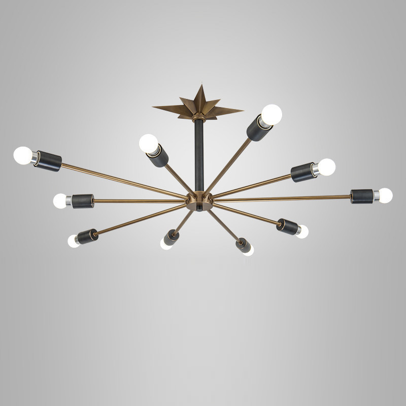 Люстра Base Star Chandelier Латунь Античная полированная Черный Люстра Base Star Chandelier Латунь Античная полированная Черный в Барнауле | Loft Concept